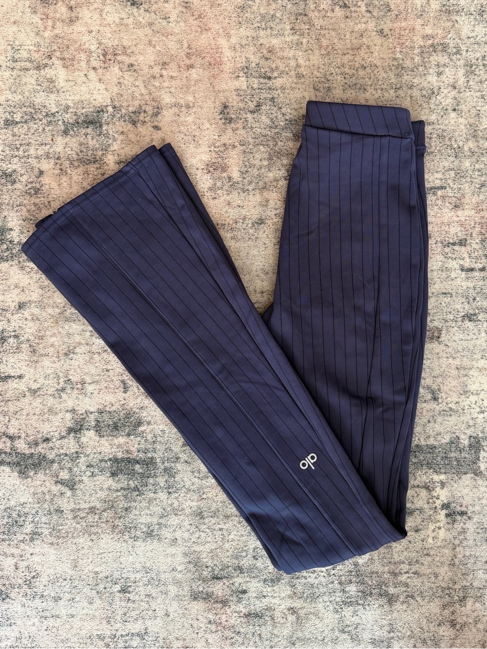 Alo Yoga High Waist Pinstripe Zip It Flare Leggings
